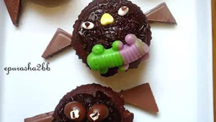 Briose vampiri cu ciocolata de Halloween