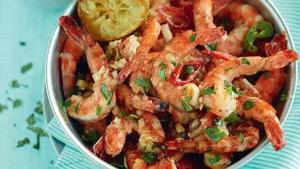 Creveţi picanţi la grătar