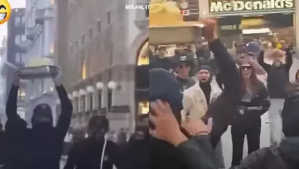 O tavă cu tiramisu a fost furată în timpul protestelor din Milano, iar imaginile cu cel mai pofticios hoț au devenit virale