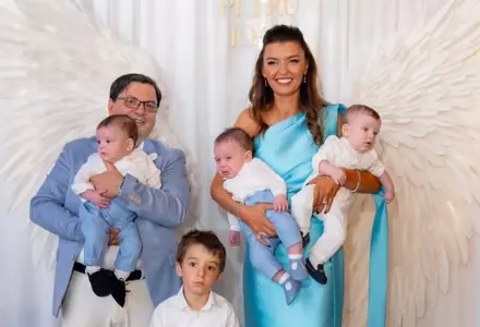 Nicolae Bănicioiu și soția lui și-au botezat tripleții: „De la agonie la extaz. De la teamă la recunoștință. De la rugăciuni la minuni”. Petru, Ioan și Matei au avut parte de o petrecere spectaculoasă