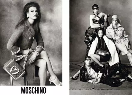 Linda Evangelista, Stella Tennant, Carolyn Murphy, Saskia de Brauw pentru Moschino