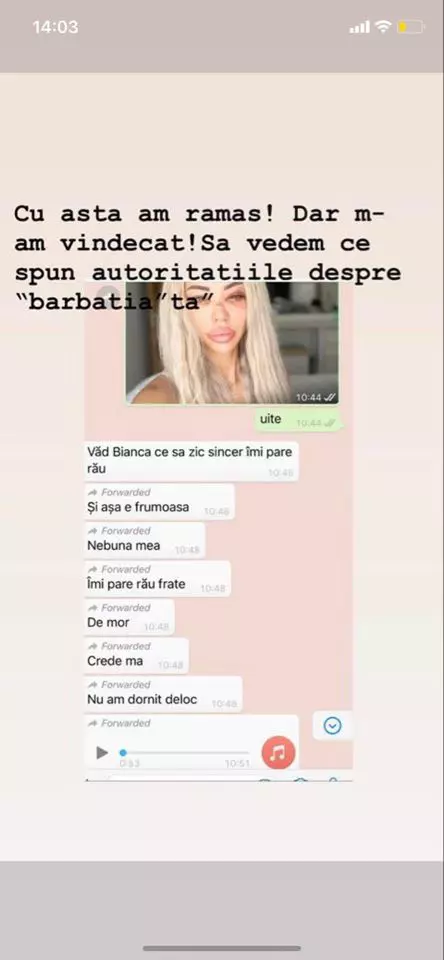 Bianca Drăgușanu bătută de Alex Bodi