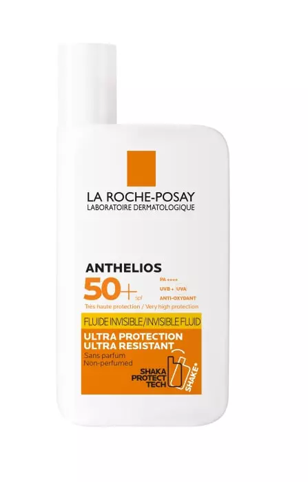 Fluid Invizibil FPS 50 Anthelios, 90 lei, La Roche-Posay, în farmacii. Ultra-rezistent la apă, transpirație și nisip. Nu irită ochii. Textură ușoară, invizibilă.