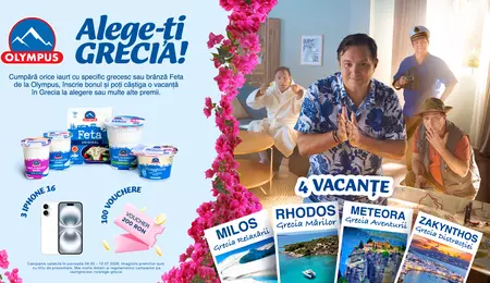 Oxygen semnează „Alege-ți  Grecia!”, campania Olympus care oferă românilor vacanța pe care și-o doresc cu adevărat 