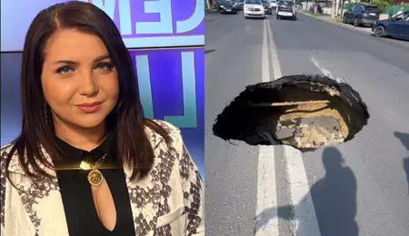 Carmen Șerban, sperietură în trafic după ce a intrat cu mașina într-o groapă de 3 metri, în mijlocul Bucureștiului