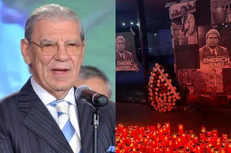 Suporterii Stelei, omagiu emoționant în memoria lui Emeric Ienei. Stadionul din București s-a umplut de lumânări, coroane și fotografii cu regretatul antrenor