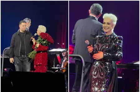 Monica Anghel, dialog savuros cu fiul ei adolescent pe scena Sălii Palatului: ”Te iubesc, te prețuiesc și să nu mă mai superi! OK? Promiți? Public?” / EXCLUSIV