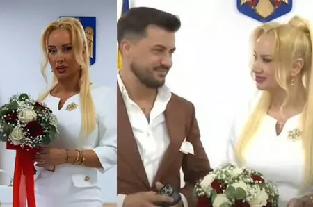 Simona Trașcă și Marian Buzilă s-au căsătorit. Imagini de la cununia civilă: mireasa a purtat o rochie mulată, care i-a evidențiat silueta, iar mirele a făcut o glumă înainte de a spune „Da”