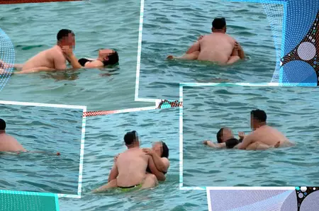Dragostea plutește la propriu pe litoral! Doi îndrăgostiți au transformat marea într-o scenă de film romantic. Turiștii prezenți s-au uitat de două ori