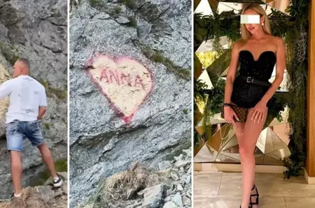 Ea este ANNA, femeia care l-a făcut pe bucureșteanul de 55 de ani, cu soție și copil acasă, să-i scrie numele pe o stâncă. E ucraineancă, instructor de fitness și manichiuristă la un salon