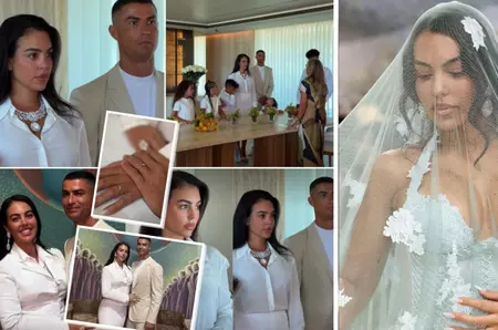 PRIMELE IMAGINI de la nunta lui Ronaldo cu Georgina. Au avut doar 9 invitați, părinții nu au fost prezenți. Georgina a fost o mireasă atipică, purtând fustă și cămașă / VIDEO