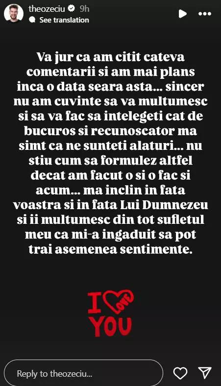 Theo Zeciu, după ce el și Cesima au fost eliminați de la Power Couple 2025 