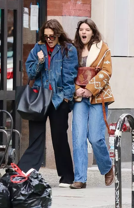 *EXCLUSIVE* Katie Holmes and Suri Cruise take a walk through Manhattan’s SoHo neighborhood