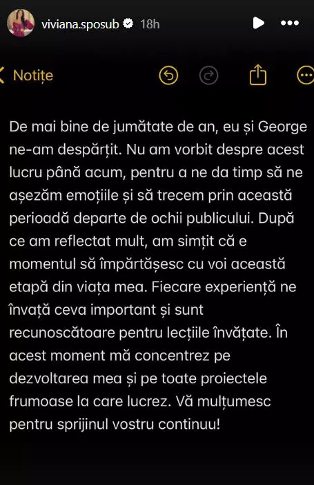 Viviana Sposub și George Burcea s-au despărțit definitiv 