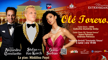 Tenorul ŞTEFAN von KORCH aduce acorduri spaniole  în concertul „OLÉ, TORERO!” pe  5 iunie la Teatrul  Constantin Tănase