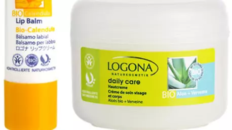 Crema BIO pentru fata si corp si balsam BIO pentru buze  Logona