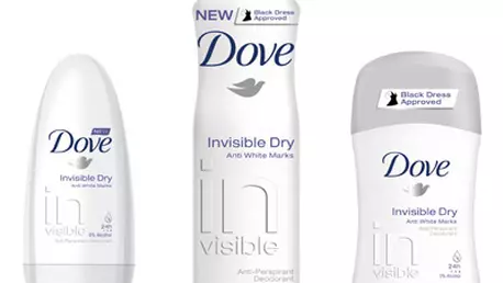 Deodorantele Dove Invisible Dry ofera protectie delicata, fara urme albe