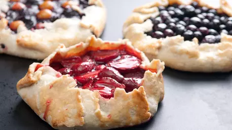 Mini galette cu capsuni si afine