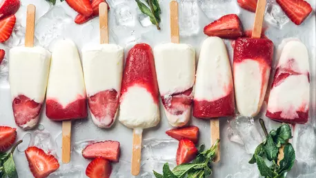 Inghetata pe bat cu iaurt si fructe