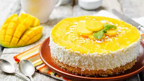 Cheesecake cu mango, un desert delicios