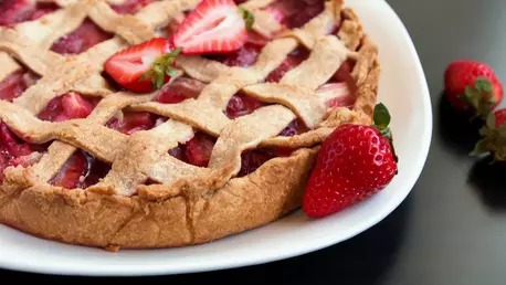 Placinta cu rubarba si capsuni