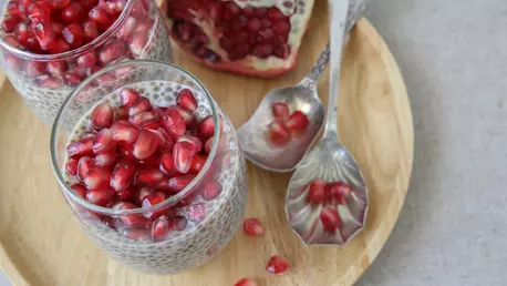 Budinca de chia cu rodie