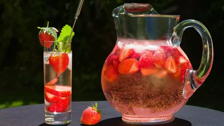 Limonada cu capsuni si vin alb