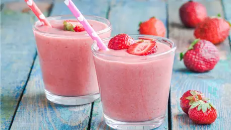 Smoothie de cheesecake de capsuni