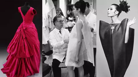 Detaliile expozitiei "Balenciaga: Shaping Fashion" de la muzeul Victoria & Albert