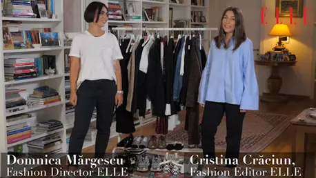 #ELLETeam: Cum să porți sacoul din bumbac cu pliseuri, cu Domnica Mărgescu și Cristina Crăciun (VIDEO)