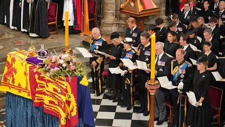 Imagini emoționante cu membrii familiei regale britanice la ceremonia de înmormântare a Reginei Elisabeta a II-a