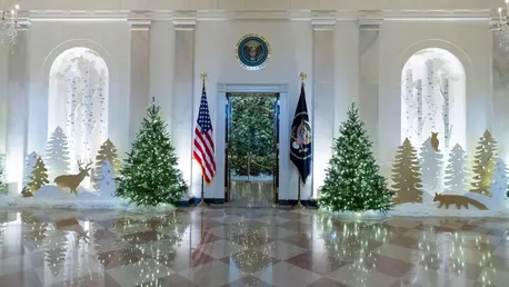 Casa Albă, împodobită spectaculos pentru Crăciun. Imagini de colecție cu decorurile alese de Jill Biden