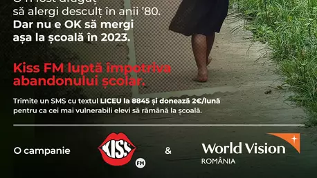 Kiss FM luptă împotriva abandonului școlar și lansează astăzi a doua ediție a campaniei Bursa de Merit Mai Mult