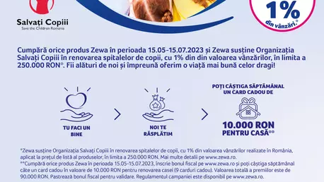 E mai simplu ca oricând să sprijini sănătatea copiilor din România, alături de Zewa