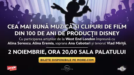 Premieră în România: Concert DISNEY 100