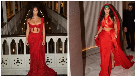 Kim Kardashian, criticată dur pentru ținutele purtate la nunta din India a milionarului Anant Ambani. Ce i-au reproșat fanii: "Un gest diabolic"