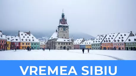 Vremea Sibiu cu ninsori și ger în prima săptămână din 2026