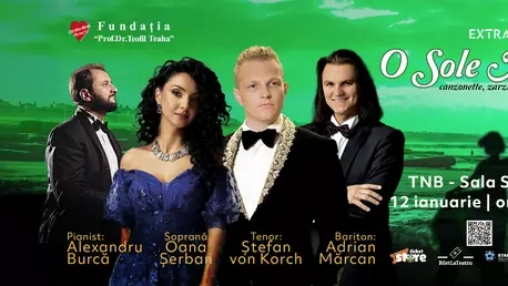 Recitalul „O SOLE MIO” cu tenorul ŞTEFAN von KORCH şi invitaţii va fi găzduit pe 12 ianuarie la Sala Studio a Teatrului Naţional din Bucureşti