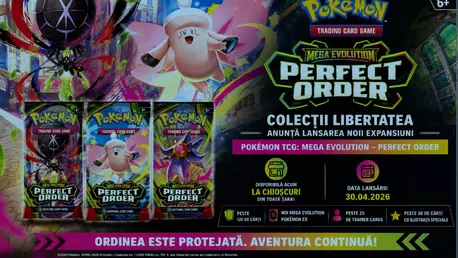 Colecții Libertatea aduce la chioșcuri noua expansiune Pokémon TCG: Mega Evolution – Perfect Order