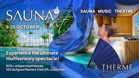 Bucureștiul devine capitala mondială a spectacolelor în sauna: Sauna Fest 2026 aduce peste 800 de experiențe la Therme Bucuresti