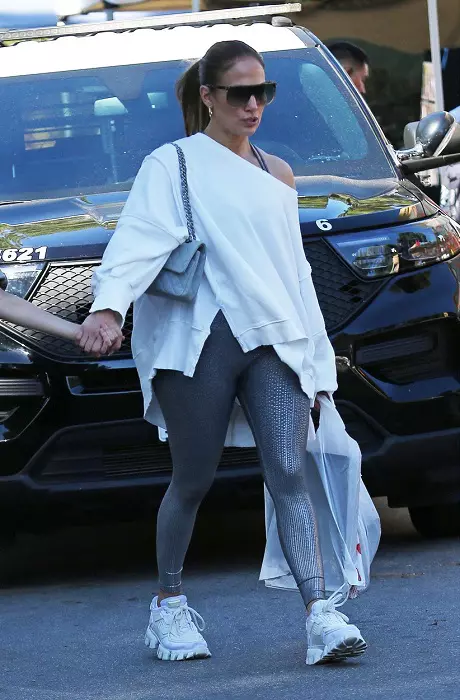Jennifer Lopez and her daughter Emma are seen shopping at a LA flee market