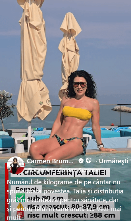 carmen Bruma in costum de baie