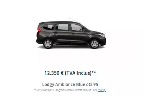 Oferta Dacia Rabla 2020