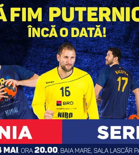 Lupta României cu Serbia, pentru calificarea, după 22 de ani, la Campionatul European de Handbal Masculin, se vede la TVR 2