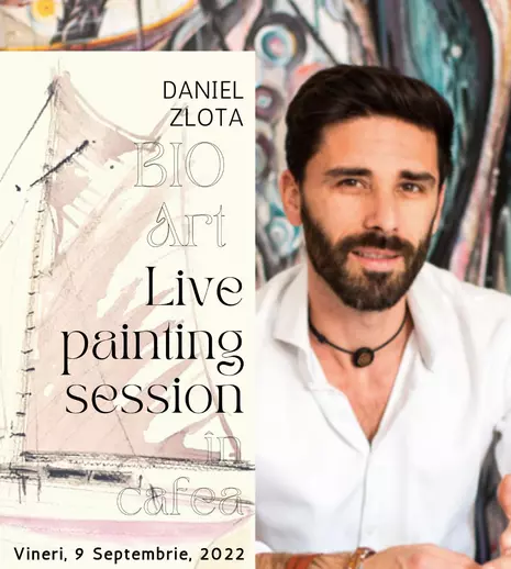 Live painting session în cafea cu Daniel Zlota, la Amar Coffee Tribe