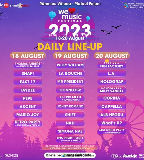 Trei zile de muzică bună și de artiști memorabili la Râmnicu Vâlcea! Cum arată daily line-up-ul pentru a doua ediție We Love Music Festival !