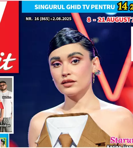 TV Satelit 16/2025, cu Irina Rimes pe copertă. Program TV complet 8–21 august și cele mai tari noutăți din showbiz, cinema și streaming