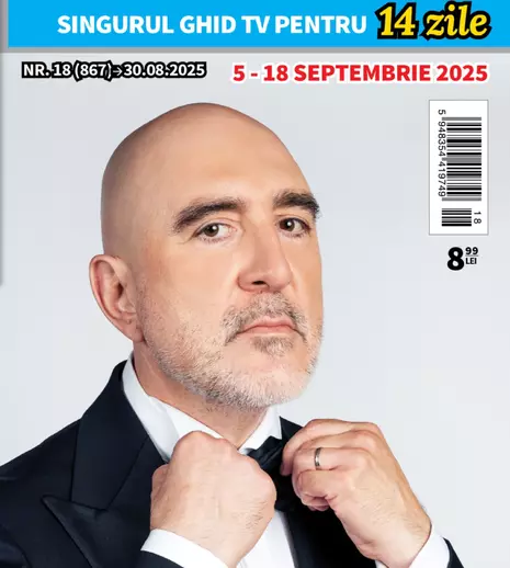 TV Satelit 18/2025, cu Răzvan Exarhu pe copertă. Program TV complet 5–18 septembrie și cele mai tari noutăți din showbiz, cinema și seriale