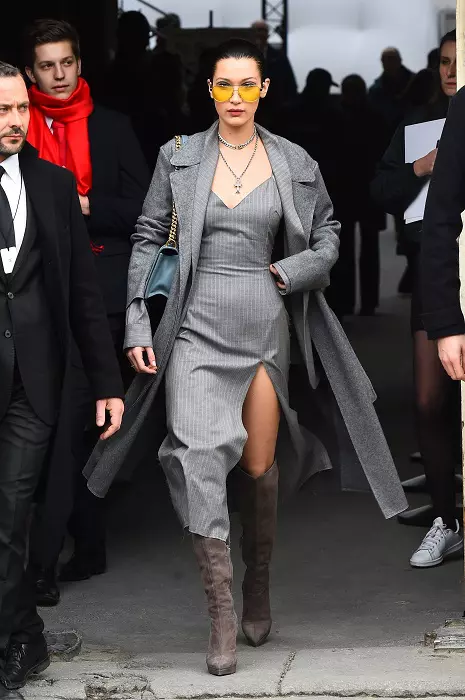 Chanel Fashion show in Paris, Backstage Gigi Hadid, Bella Hadid, Cara Delevingne and Kendall Jenner are seen leaving the Grand Palais.