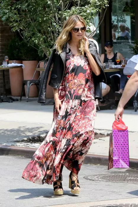 Heidi Klum looks fabulous in a floral printed dress as she visits Vito Schnabel